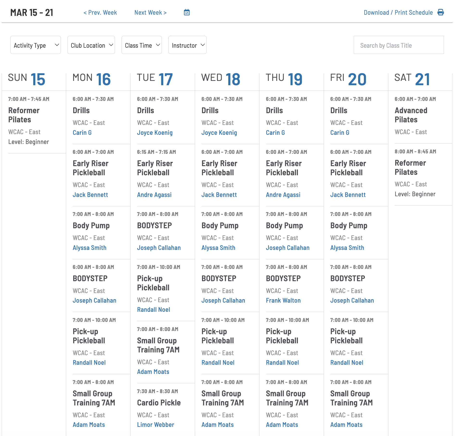 GroupX schedule plugin preview